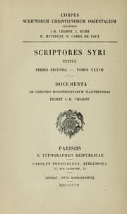 Tapa de Documenta ad origines Monophysitarum illustrandos