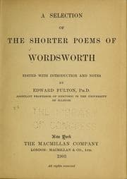 Tapa de A selection of the shorter poems of Wordsworth