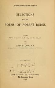 Tapa de Selections from the poems of Robert Burns