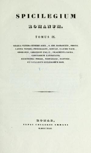 Tapa de Spicilegium romanum ...
