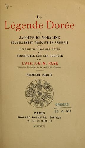 Tapa de La legende dorée