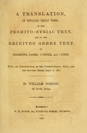 Tapa de A translation, in English daily used, of the Peshito-Syriac text, and of the received Greek text, of Hebrews, James, 1 Peter, and 1 John