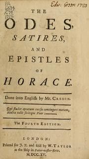 Tapa de The odes, satires, and epistles of Horace