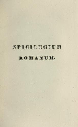 Tapa de Spicilegium romanum ...