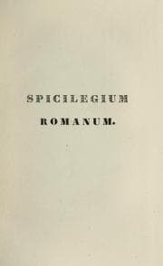 Tapa de Spicilegium romanum ...