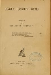 Tapa de Single famous poems, ed. by Rossiter Johnson ...