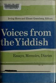 Tapa de Voices from the Yiddish: essays, memoirs, diaries