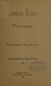 Tapa de Lincoln King's poems
