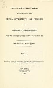 Tapa de Tracts and other papers relating principally to the origin, settlement, and progress of the colonies in North America