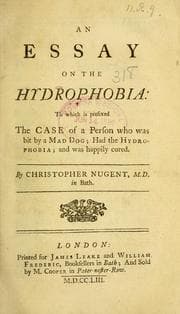Tapa de An essay on the hydrophobia