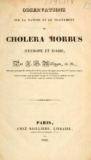 Tapa de Observations sur la nature et le traitement du cholera morbus d'Europe et d'Asie