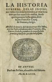 Tapa de La historia general delas Indias con todos los descubrimientos