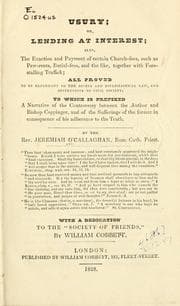 Tapa de Usury, or, lending at interest