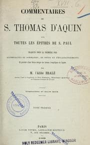 Tapa de Commentaires de S. Thomas d'Aquin sur toutes les épitres de S. Paul