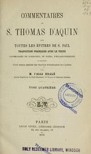 Tapa de Commentaires de S. Thomas d'Aquin sur toutes les épitres de S. Paul
