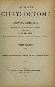 Tapa de Oeuvres complétes de Saint Chrysostome