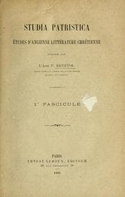 Tapa de Studia patristica