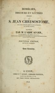 Tapa de Homélies, discours et lettres choisis de S. Jean Chrysostôme