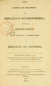 Tapa de On the nature and treatment of tetanus & hydrophobia