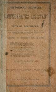 Tapa de Historical register and Confederates assistant to national independence