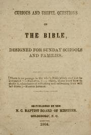 Tapa de Curious and useful questions on the Bible