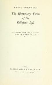 Tapa de The elementary forms of the religious life