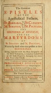 Tapa de The genuine epistles of the Apostolical Fathers