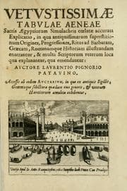 Tapa de Vetvstissimae tabvlae aeneae sacris aegyptiorum simulachris coelatae accurata explicatio