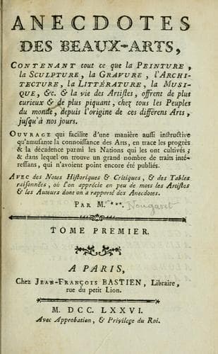 Tapa de Anecdotes des beaux-arts