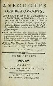 Tapa de Anecdotes des beaux-arts