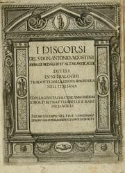 Tapa de Discorsi del S. Don Antonio Agostini sopra le medaglie et altre anticaglie divisi in XI dialoghi
