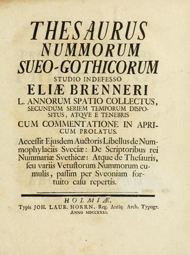 Tapa de Thesaurus nummorum sueo-gothicorum