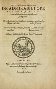 Tapa de P. Bellonii cenomani De arboribus coniferis, resiniferis, aliis quoque nonnullis sempiterna fronde virentibus, cum earundem iconibus ad viuum expressis