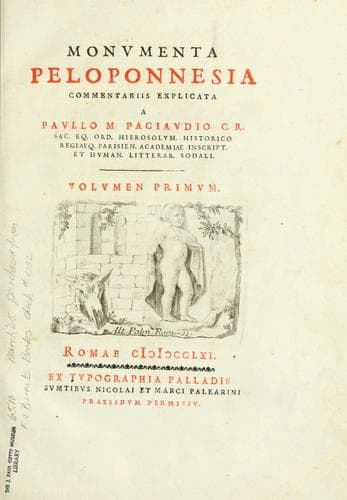 Tapa de Monumenta peloponnesia