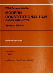 Tapa de Modern Constitutional Law 2004