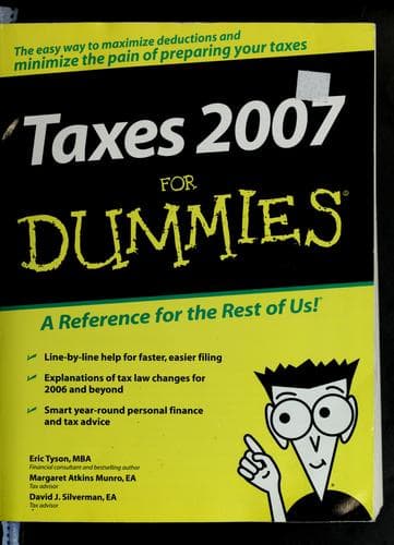 Tapa de Taxes 2007 for dummies