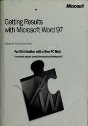 Tapa de Getting results with Microsoft Word 97