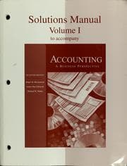 Tapa de Solutions manual ... to accompany Accounting a business perspective, seventh edition