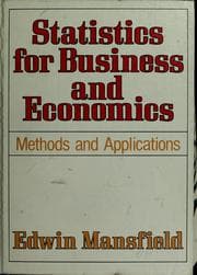 Tapa de Statistics for business and economics