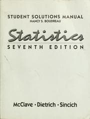 Tapa de Student solutions manual, Statistics, seventh edition