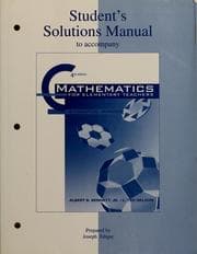 Tapa de Student's solutions manual to accompany Mathematics for elementary teachers