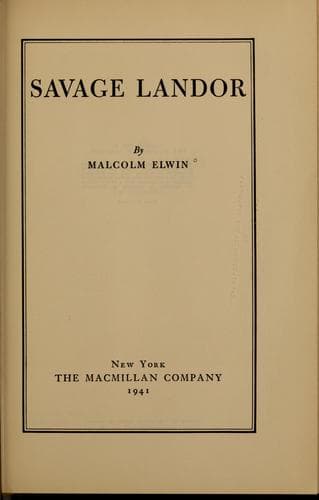 Tapa de Savage Landor