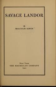 Tapa de Savage Landor