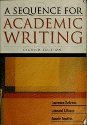 Tapa de A sequence for academic writing