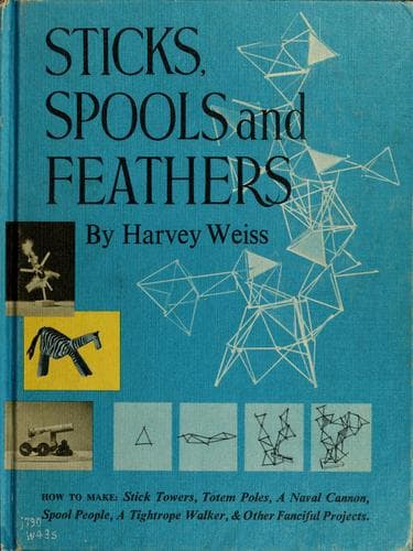 Tapa de Sticks, spools, and feathers