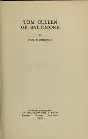 Tapa de Tom Cullen of Baltimore