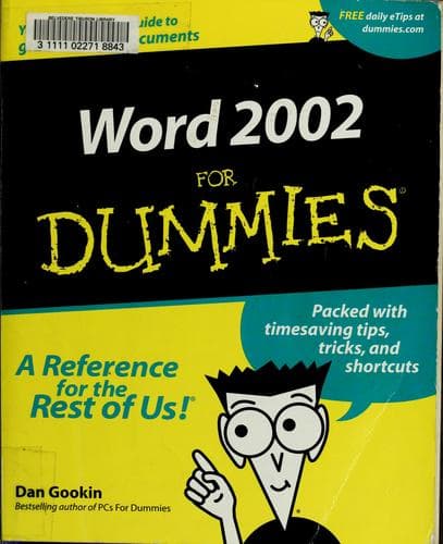 Tapa de Word 2002 for dummies