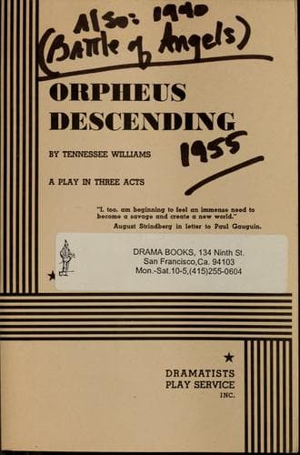 Tapa de Orpheus descending