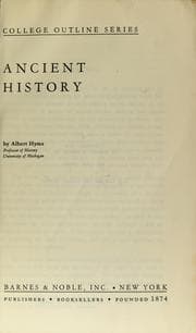Tapa de An outline of ancient history