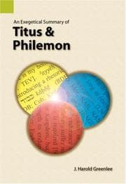Tapa de An Exegetical Summary of Titus and Philemon, First edition